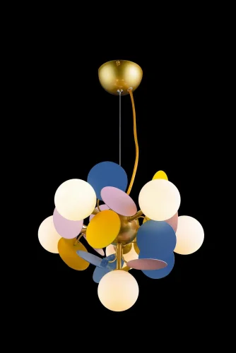 Люстра подвесная Matisse 10008/6 mult LOFT IT белая разноцветная на 6 ламп, основание золотое в стиле современный  фото 5